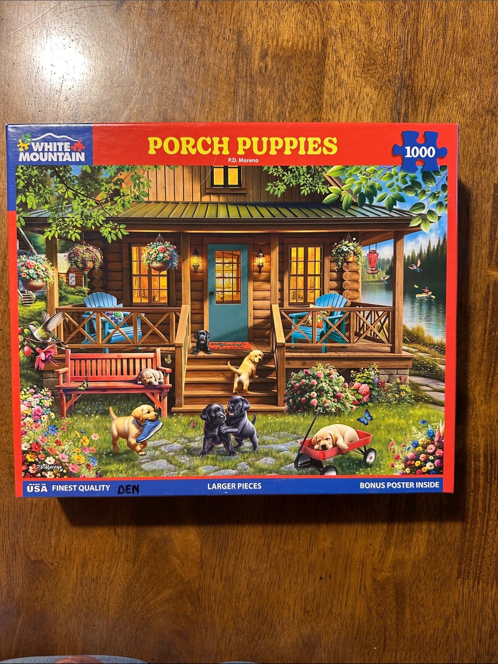 White Mountain Porch Puppies 1000-Piece Jigsaw Puzzle